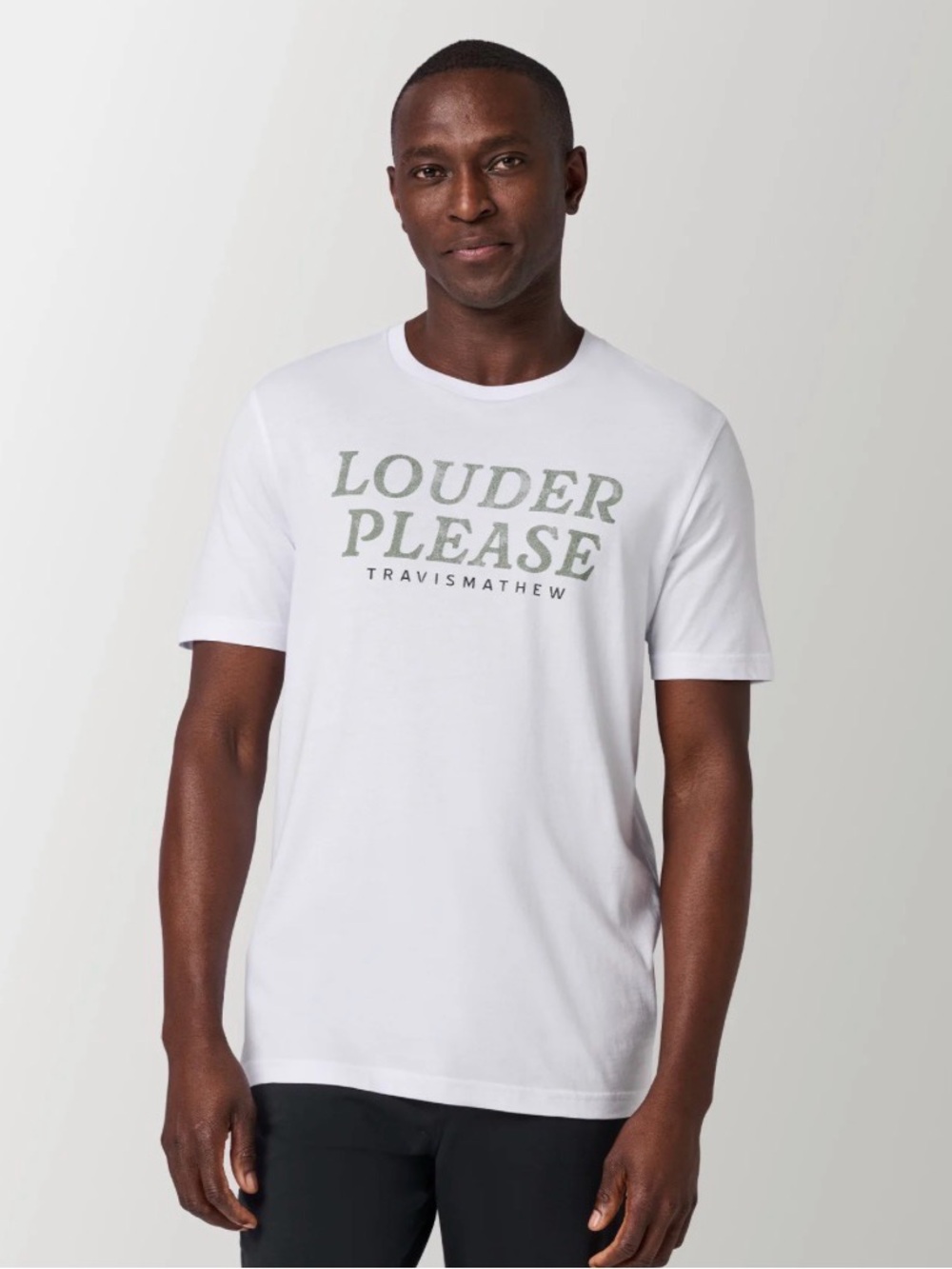 NWT TravisMathew Louder Please White Graphic Tee Men’s XL Golf T-Shirt